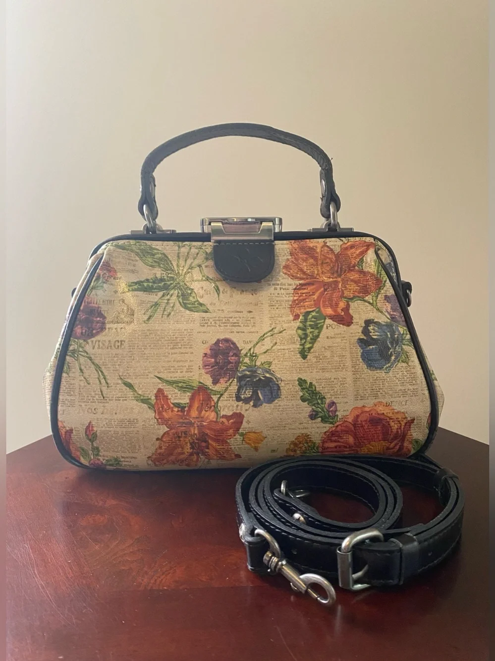 Patricia Nash Gracchi Frame Satchel with Crossbody Strap